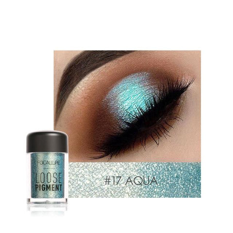 FOCALLURE 18 Colors Glitter Eyeshadow Powder Waterproof Loose Shimmer Eyeshadow Pigment Powder 3D Nude Metallic Eyeshadow Powder
