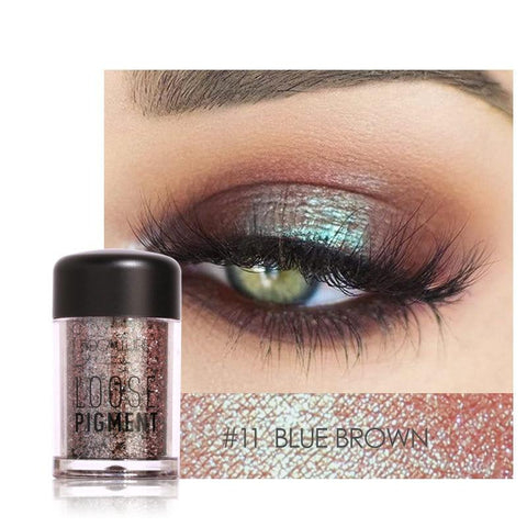 FOCALLURE 18 Colors Glitter Eyeshadow Powder Waterproof Loose Shimmer Eyeshadow Pigment Powder 3D Nude Metallic Eyeshadow Powder