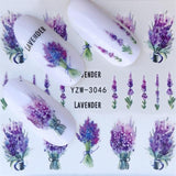 FWC 1 PC Pink Petals / Flowers / Green Leaves Water Transfer Sticker Nail Art Decals DIY Fashion Wraps Tips Manicure Tools