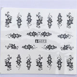 FWC 1 Sheet Nail Sticker Flower Decal Animal Flamingo Deer Butterfly Nail Art Water Transfer Slider Foils Decoration