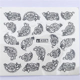 FWC 1 Sheet Nail Sticker Flower Decal Animal Flamingo Deer Butterfly Nail Art Water Transfer Slider Foils Decoration