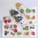 FWC 1 Sheet Summer Fruit Strawberry Cherry Cake Ice Cream Apple Nail Art Water Transfer Sticker Decor Slider Decal Manicure