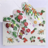 FWC 1 Sheet Summer Fruit Strawberry Cherry Cake Ice Cream Apple Nail Art Water Transfer Sticker Decor Slider Decal Manicure