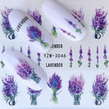 FWC 1 Sheet Vivid Flamingo Unicorn Flower Water Decal Red Purple Pink Black Manicure Nail Art Transfer Sticker