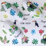 FWC 1 Sheet Vivid Flamingo Unicorn Flower Water Decal Red Purple Pink Black Manicure Nail Art Transfer Sticker