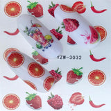 FWC 1 Sheet Vivid Flamingo Unicorn Flower Water Decal Red Purple Pink Black Manicure Nail Art Transfer Sticker
