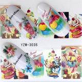 FWC 1 Sheet Vivid Flamingo Unicorn Flower Water Decal Red Purple Pink Black Manicure Nail Art Transfer Sticker