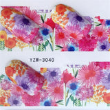 FWC 1 Sheet Vivid Flamingo Unicorn Flower Water Decal Red Purple Pink Black Manicure Nail Art Transfer Sticker