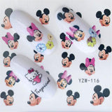 FWC 1 Sheet Vivid Flamingo Unicorn Flower Water Decal Red Purple Pink Black Manicure Nail Art Transfer Sticker