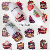 FWC 1 Sheet Vivid Flamingo Unicorn Flower Water Decal Red Purple Pink Black Manicure Nail Art Transfer Sticker