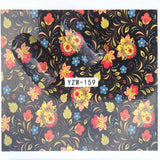 FWC 1 Sheet Vivid Flamingo Unicorn Flower Water Decal Red Purple Pink Black Manicure Nail Art Transfer Sticker