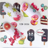 FWC 1 Sheet Vivid Flamingo Unicorn Flower Water Decal Red Purple Pink Black Manicure Nail Art Transfer Sticker