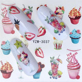 FWC 1 Sheet Vivid Flamingo Unicorn Flower Water Decal Red Purple Pink Black Manicure Nail Art Transfer Sticker
