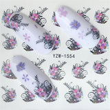FWC 1 Sheets Nail Sticker Butterfly Summer Colorful Water Transfer  Nail Decorations UV Gel Polish DIY Decals