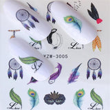 FWC 1 Sheets Nail Sticker Butterfly Summer Colorful Water Transfer  Nail Decorations UV Gel Polish DIY Decals