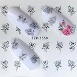 FWC 1 Sheets Nail Sticker Butterfly Summer Colorful Water Transfer  Nail Decorations UV Gel Polish DIY Decals