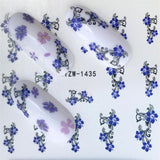 FWC 1 Sheets Nail Sticker Butterfly Summer Colorful Water Transfer  Nail Decorations UV Gel Polish DIY Decals