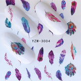 FWC 1 Sheets Nail Sticker Butterfly Summer Colorful Water Transfer  Nail Decorations UV Gel Polish DIY Decals