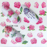 FWC 1 Sheets Nail Sticker Butterfly Summer Colorful Water Transfer  Nail Decorations UV Gel Polish DIY Decals