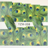 FWC 1 Sheets Nail Sticker Butterfly Summer Colorful Water Transfer  Nail Decorations UV Gel Polish DIY Decals