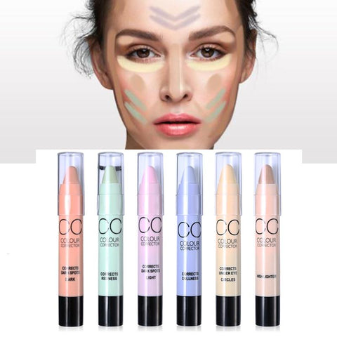 Face Concealer CC Color Corrector Stick Face Base Makeup Corrector Pencils Contour Stick for Highlighter Redness Circles