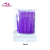 Fadvan 100pc/lot Micro Brushes  Eye Lash Glue Brushes Eyelashes Extension Lint Free Disposable Applicators Sticks Makeup Tools