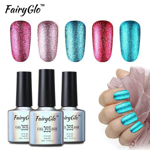 FairyGlo 10ML Bling Gel Nail Polish UV  litter Nail Gel Paint Gellak Hybrid Varnish Soak Off Semi Permanent Gel Polish Nail Art