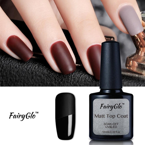 FairyGlo Matt Top Coat 10ML Varinish Gel Nail Matte Gel Lacquer Hybrid Varnishes Nailpolish Gellak Shilak Matt Ink Nagellak