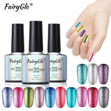 FairyGlo Nail Gel 10ML UV LED Platinum Gel Varnish Glitter Gel Nail Polish Gellak Lacquer Nail Art Enamel Nail Varnishes Gel Lak