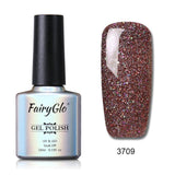 FairyGlo Neon Color Nail Polish 10ML Bling Glitter Semi Permanent Polish Soak Off GelLak Hybird Varnish Holographic Shilak