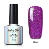 FairyGlo Neon Color Nail Polish 10ML Bling Glitter Semi Permanent Polish Soak Off GelLak Hybird Varnish Holographic Shilak