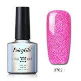 FairyGlo Neon Color Nail Polish 10ML Bling Glitter Semi Permanent Polish Soak Off GelLak Hybird Varnish Holographic Shilak