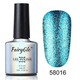 FairyGlo Neon Color Nail Polish 10ML Bling Glitter Semi Permanent Polish Soak Off GelLak Hybird Varnish Holographic Shilak