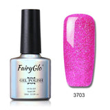 FairyGlo Neon Color Nail Polish 10ML Bling Glitter Semi Permanent Polish Soak Off GelLak Hybird Varnish Holographic Shilak