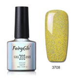 FairyGlo Neon Color Nail Polish 10ML Bling Glitter Semi Permanent Polish Soak Off GelLak Hybird Varnish Holographic Shilak