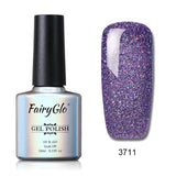FairyGlo Neon Color Nail Polish 10ML Bling Glitter Semi Permanent Polish Soak Off GelLak Hybird Varnish Holographic Shilak