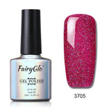 FairyGlo Neon Color Nail Polish 10ML Bling Glitter Semi Permanent Polish Soak Off GelLak Hybird Varnish Holographic Shilak