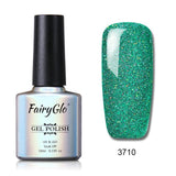 FairyGlo Neon Color Nail Polish 10ML Bling Glitter Semi Permanent Polish Soak Off GelLak Hybird Varnish Holographic Shilak