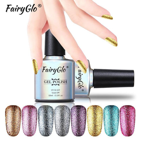 FairyGlo Neon Color Nail Polish 10ML Bling Glitter Semi Permanent Polish Soak Off GelLak Hybird Varnish Holographic Shilak