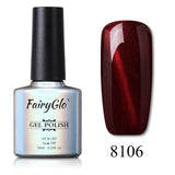 FairyGlo UV Nail Gel 10ML Cat Eye Magnet Gel Nail Polish Wine Red Jude Long Lasting Nail Gel Hybrid Varnish Magnet Lucky Lacquer