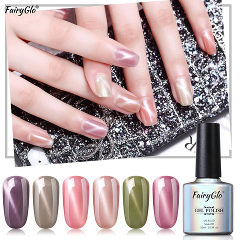 FairyGlo UV Nail Gel 10ML Cat Eye Magnet Gel Nail Polish Wine Red Jude Long Lasting Nail Gel Hybrid Varnish Magnet Lucky Lacquer