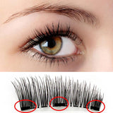 False Eyelashes Magnetic Natural 3 Magnets Set Natural Long Wearing Without Glue Long Lasting Multiple Magnetic Eyelashes