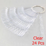 False Nail Tips fan Nature Clear Black 12/24/32/50 pcs/set Finger Full Card Nail Art Display Practice Polish all for Manicure