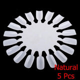 False Nail Tips fan Nature Clear Black 12/24/32/50 pcs/set Finger Full Card Nail Art Display Practice Polish all for Manicure