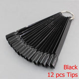 False Nail Tips fan Nature Clear Black 12/24/32/50 pcs/set Finger Full Card Nail Art Display Practice Polish all for Manicure