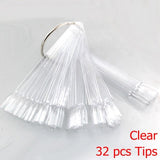 False Nail Tips fan Nature Clear Black 12/24/32/50 pcs/set Finger Full Card Nail Art Display Practice Polish all for Manicure