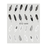 Fashion 1Sheets Black Animal Cartoon Nail Decals DIY Manicure Waterproof Hollow Designs  Nail Stickers