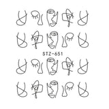 Fashion 1Sheets Black Animal Cartoon Nail Decals DIY Manicure Waterproof Hollow Designs  Nail Stickers