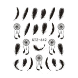 Fashion 1Sheets Black Animal Cartoon Nail Decals DIY Manicure Waterproof Hollow Designs  Nail Stickers