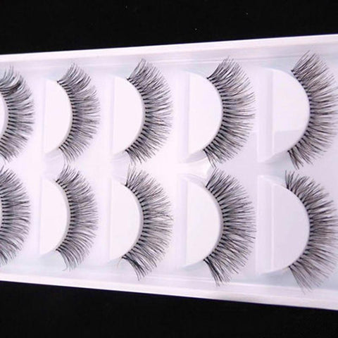 Fashion 5 Pairs Natural Black Long Sparse Cross False Eyelashes Fake Eye Lashes Extensions Makeup Tools